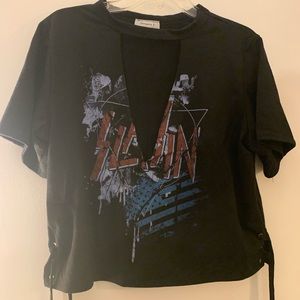 v-cut band tshirt